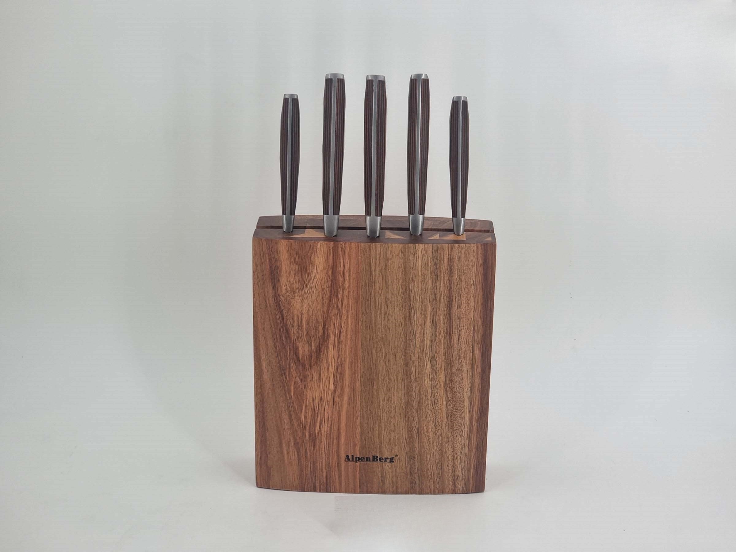 Alpenburg 6Pcs Wood Brown Knife Set With Wooden Holder