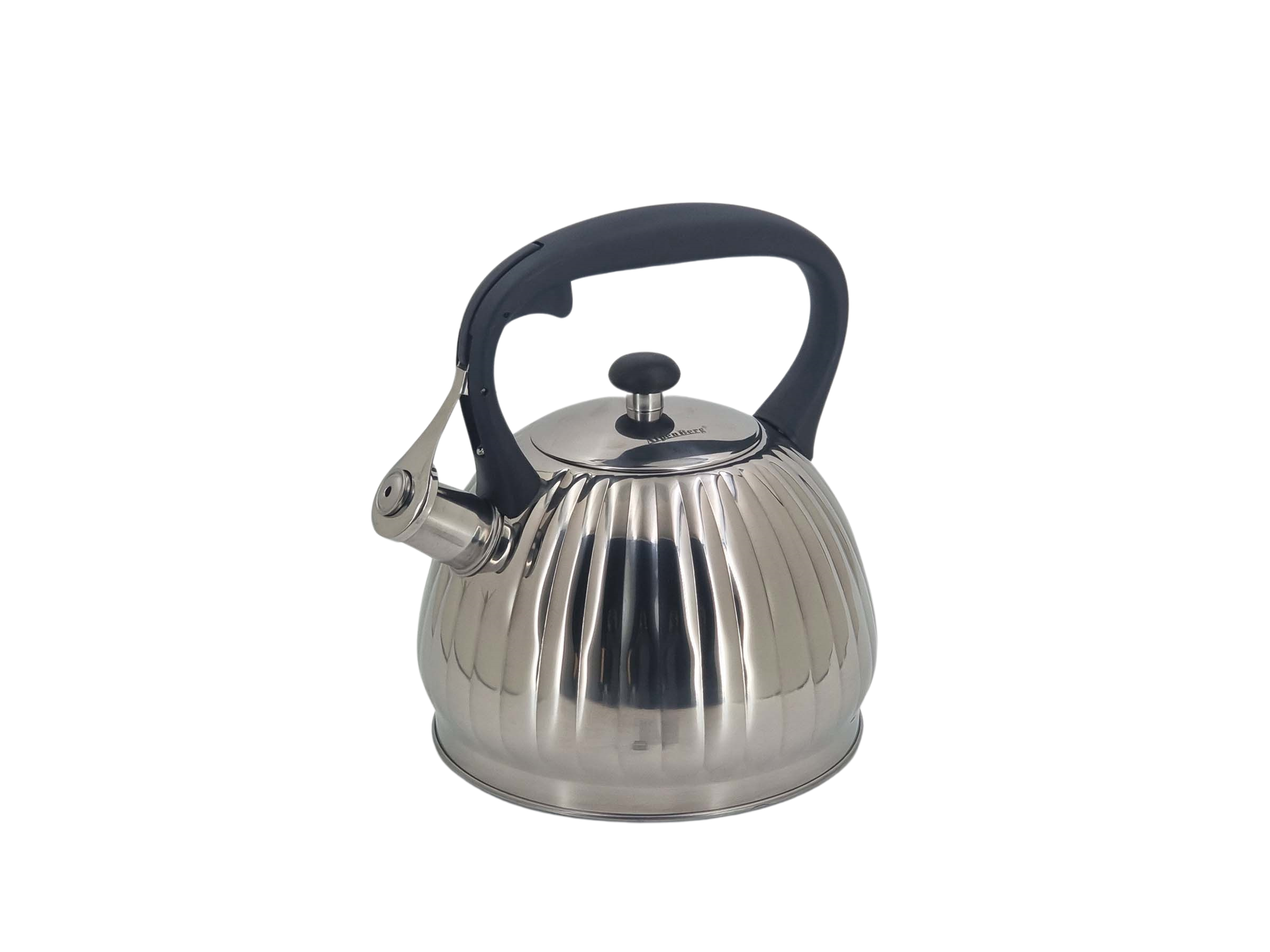 3Liter Whistling tea kettle, stainless steel teapot, polished with heat-resistant handle ALPENBURG