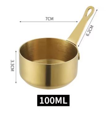 60/80/125ml Sauce Pan Pot Golden Stainless Steel Nonstick Milk Pot With Handle Mini Saucepan For Making Coffee Butter Kitchen Gadgets