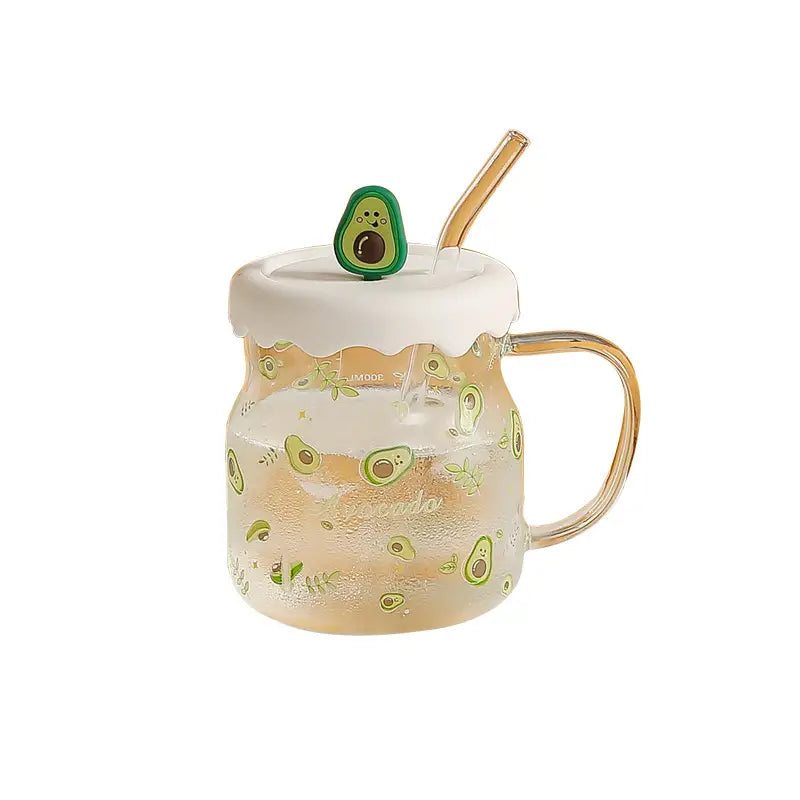 Transparent Fruit Mug With Straw 400ml