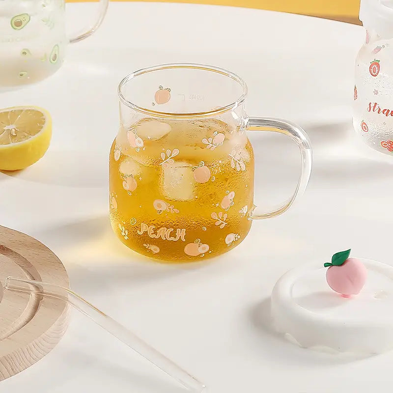 Transparent Fruit Mug With Straw 400ml