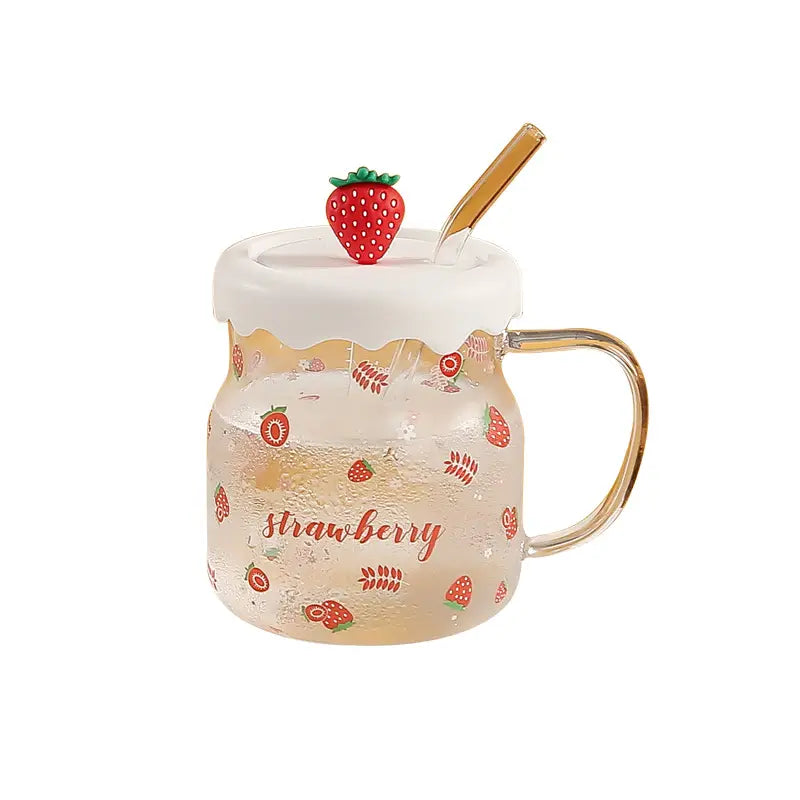 Transparent Fruit Mug With Straw 400ml