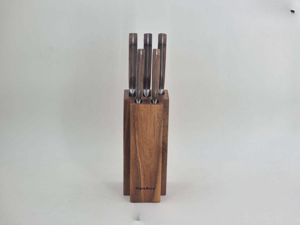 Alpenburg 6Pcs Wood Knife Set With Wooden Holder