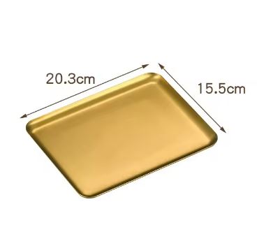 Golden Stainless Steel Serving Plate Restaurant BBQ Skewers Sushi Tray Large Shallow Tray Food