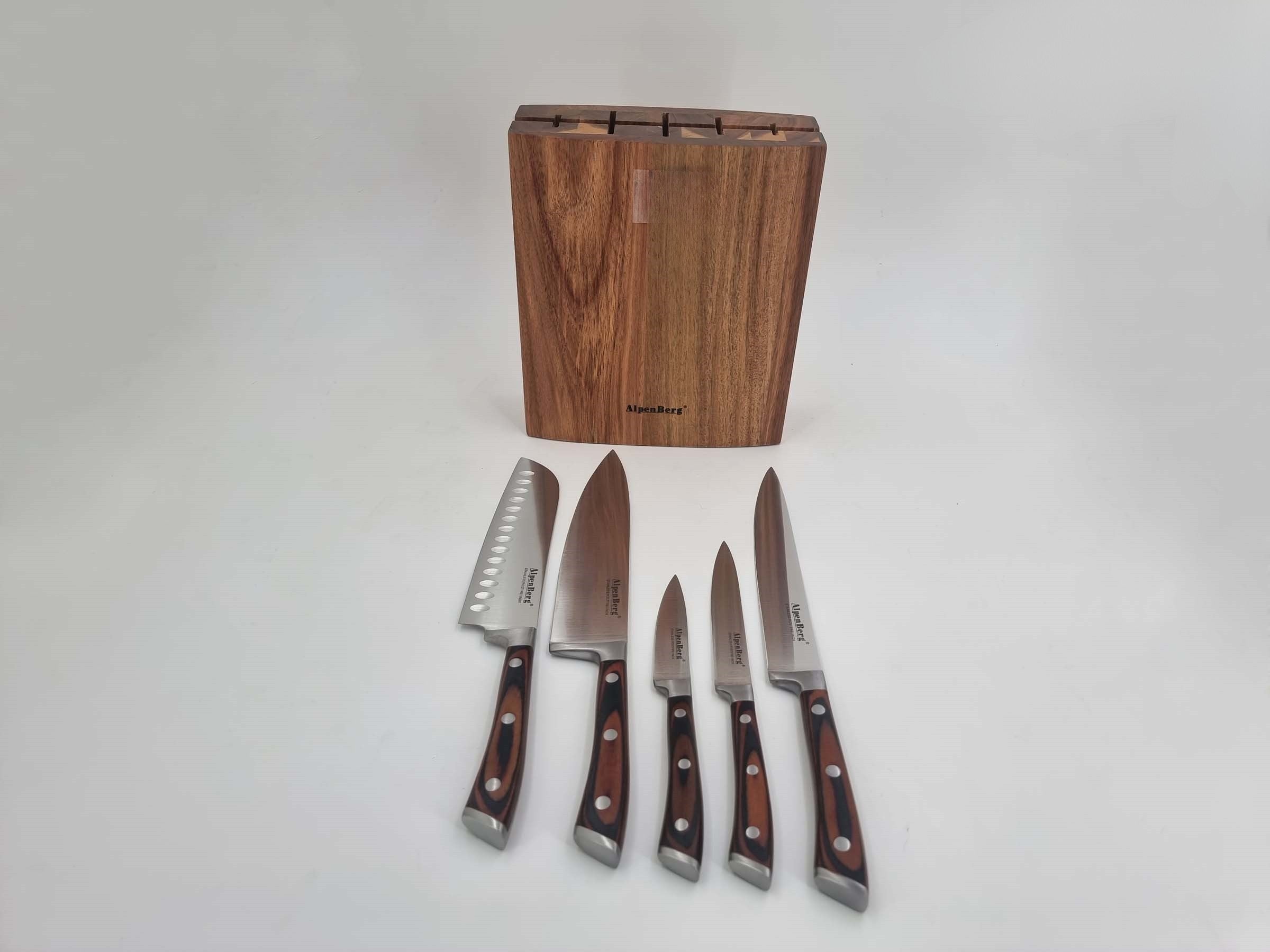 Alpenburg 6Pcs Wood Brown Knife Set With Wooden Holder