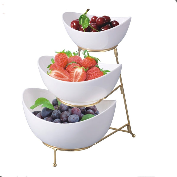 3 Tier Oval Servings Bowl BRILLIANT Porcelain BR0205