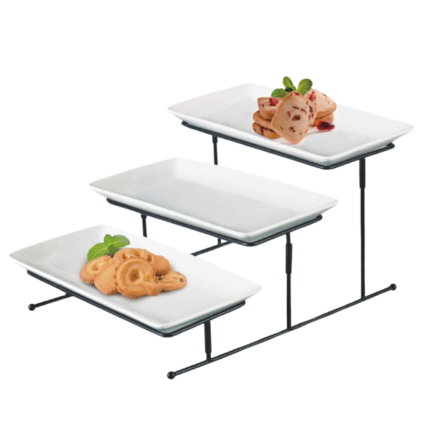 3Tier Serving Holder Black BRILLIANT Porcelain BR 0066