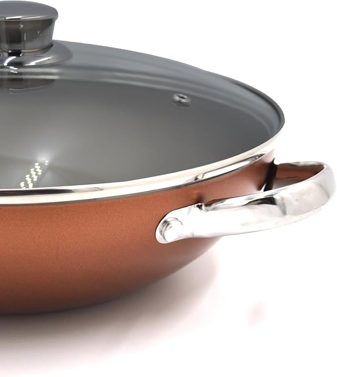 PRESTIGE ULTRA 28CM KADAI WITH GLASS LID AND PAN HOLDER