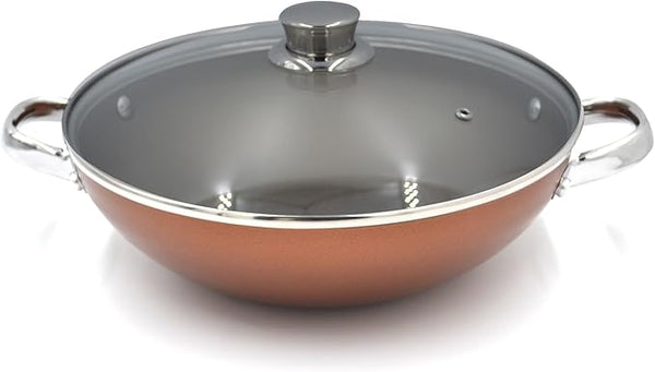 PRESTIGE ULTRA 28CM KADAI WITH GLASS LID AND PAN HOLDER