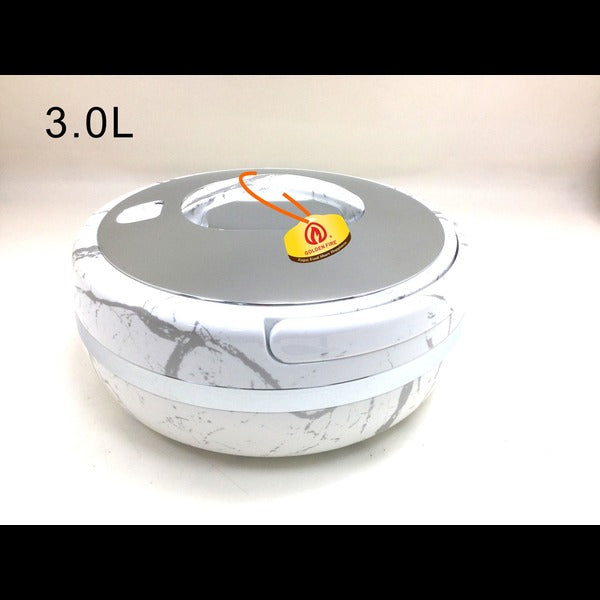 White Marble Golden Fire Round Food Warmer 3, 4, 5 & 6Ltrs - Taiwan