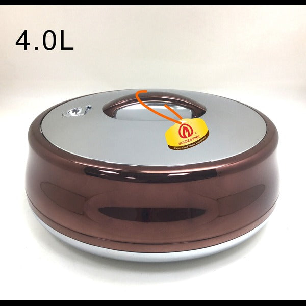 Chocolate Silver Golden Fire Round Food Warmer 3, 4, 5 & 6Ltrs - Taiwan