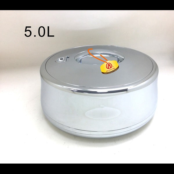 Silver Shine Golden Fire Round Food Warmer 3, 4, 5 & 6Ltrs - Taiwan