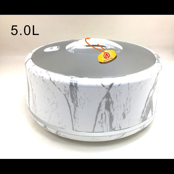 White Marble Golden Fire Round Food Warmer 3, 4, 5 & 6Ltrs - Taiwan