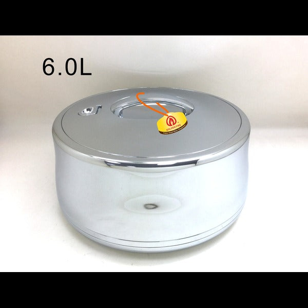 Silver Shine Golden Fire Round Food Warmer 3, 4, 5 & 6Ltrs - Taiwan