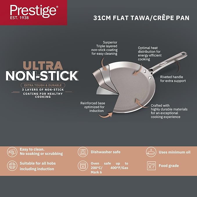 PRESTIGE ULTRA 31CM FLAT TAWA WITH PAN HOLDER