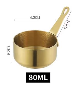 60/80/125ml Sauce Pan Pot Golden Stainless Steel Nonstick Milk Pot With Handle Mini Saucepan For Making Coffee Butter Kitchen Gadgets