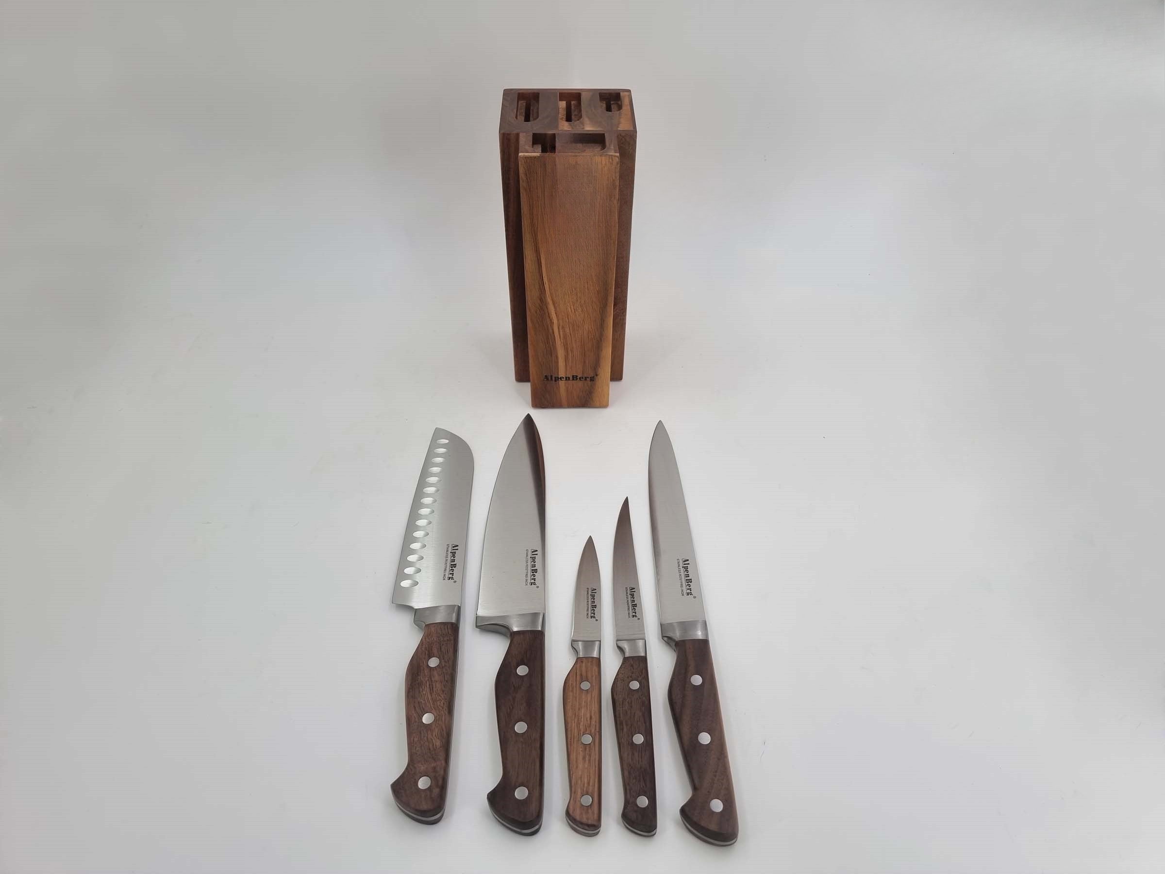 Alpenburg 6Pcs Wood Knife Set With Wooden Holder