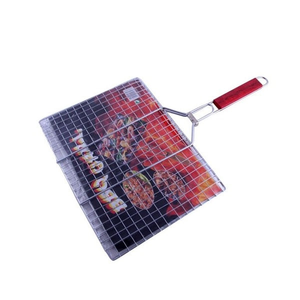 Barbecue Grill with Wooden Handle - 25 x 25 cm  (HX-581) BBQ-018