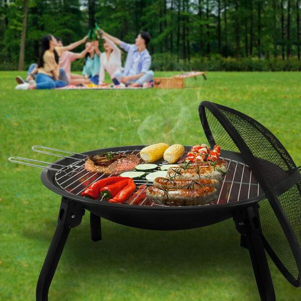 Foldable Fire Pit Outdoor Garden Patio Heater Camping Bowl BBQ Brazier with Carry bag BBQ-023