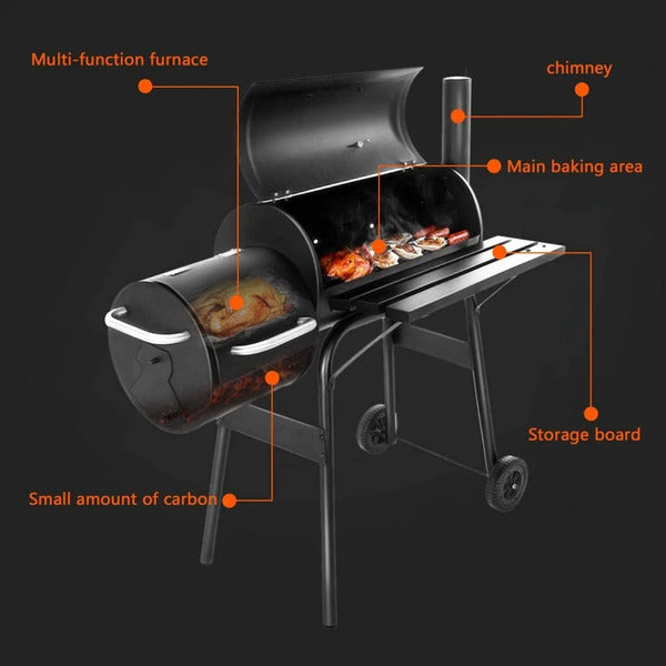 Outdoor BBQ Grill Charcoal Barbecue Pit Backyard Meat Cooker Smoker BBQ-031