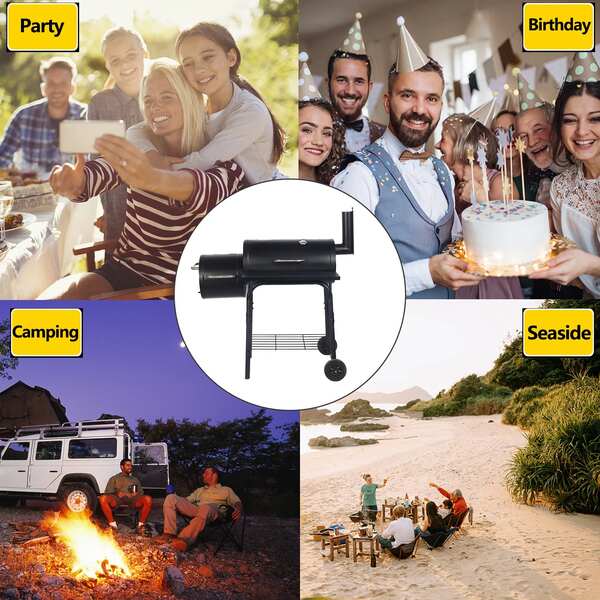 Outdoor BBQ Grill Charcoal Barbecue Pit Backyard Meat Cooker Smoker BBQ-031