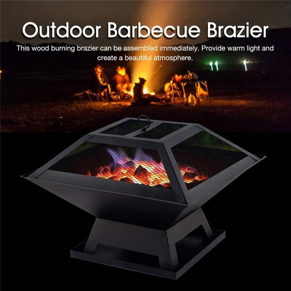 Outdoor Portable Brazier Stainless Steel Fire Pit Durable Barbecue Brazier Courtyard Brazier for Camping Bonfire Pitc Grill Setup BBQ-034