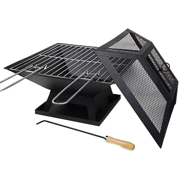 Outdoor Portable Brazier Stainless Steel Fire Pit Durable Barbecue Brazier Courtyard Brazier for Camping Bonfire Pitc Grill Setup BBQ-034