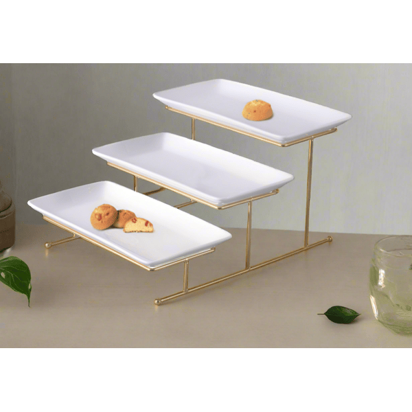 3Tier Serving Holder Golden BRILLIANT Porcelain BR 0266