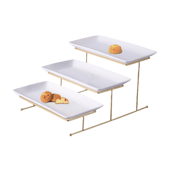3Tier Serving Holder Golden BRILLIANT Porcelain BR 0266