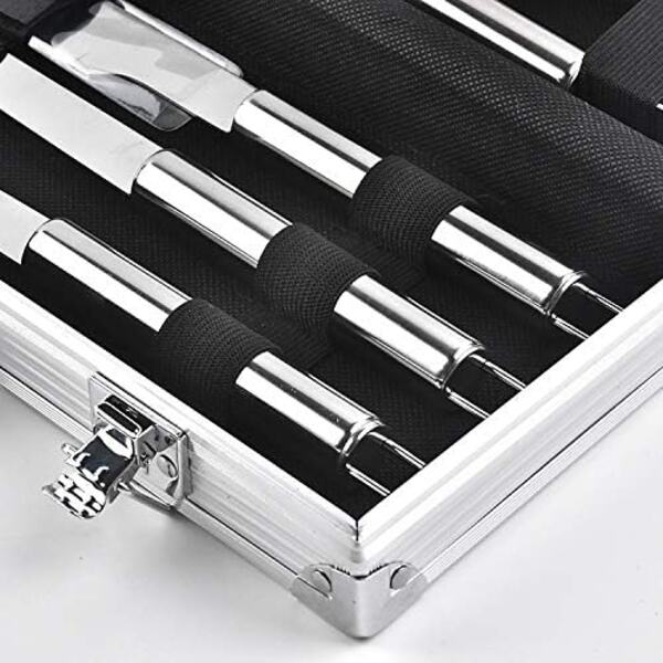 5-piece small handle BBQ barbecue set outdoor aluminum box barbecue tool  (16780-9) 5Pcs BBQ Set HXB-28