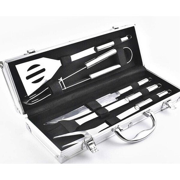 5-piece small handle BBQ barbecue set outdoor aluminum box barbecue tool  (16780-9) 5Pcs BBQ Set HXB-28