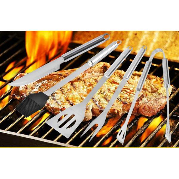 5-piece small handle BBQ barbecue set outdoor aluminum box barbecue tool  (16780-9) 5Pcs BBQ Set HXB-28