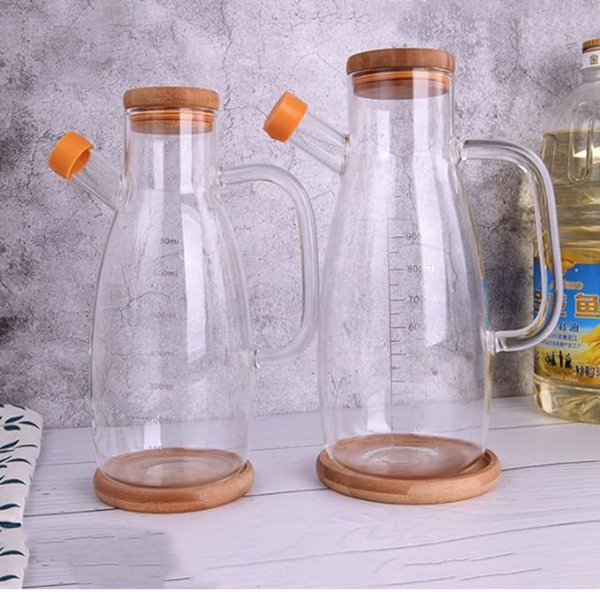 Glass Oil Bottle with Creative Soy Sauce Vinegar Seasoning Jar Kitchen Condiment Bottle Home Spice Tools