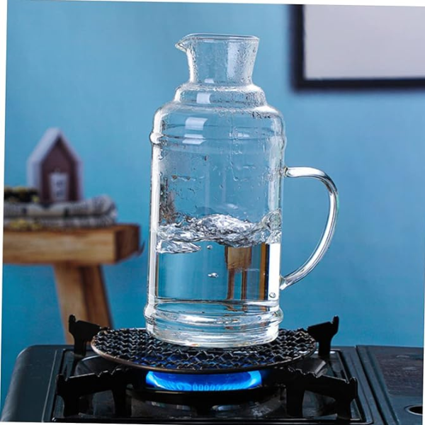 Glass Cooler Glass Water Clear Kettle Glass Drinking Cups Bedside with Tumbler Night Water Hot Water Pitcher Portable Water Kettle Glass Pitcher Hot Water Tank Household