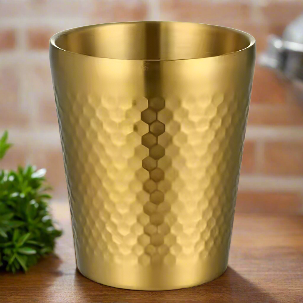 Golden Glass Hammered Design