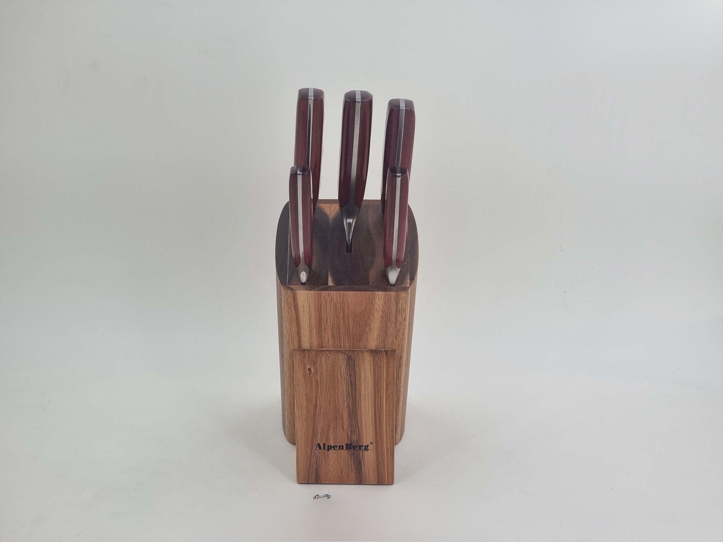 Alpenburg 6Pcs Brown Knife Set With Wooden Holder