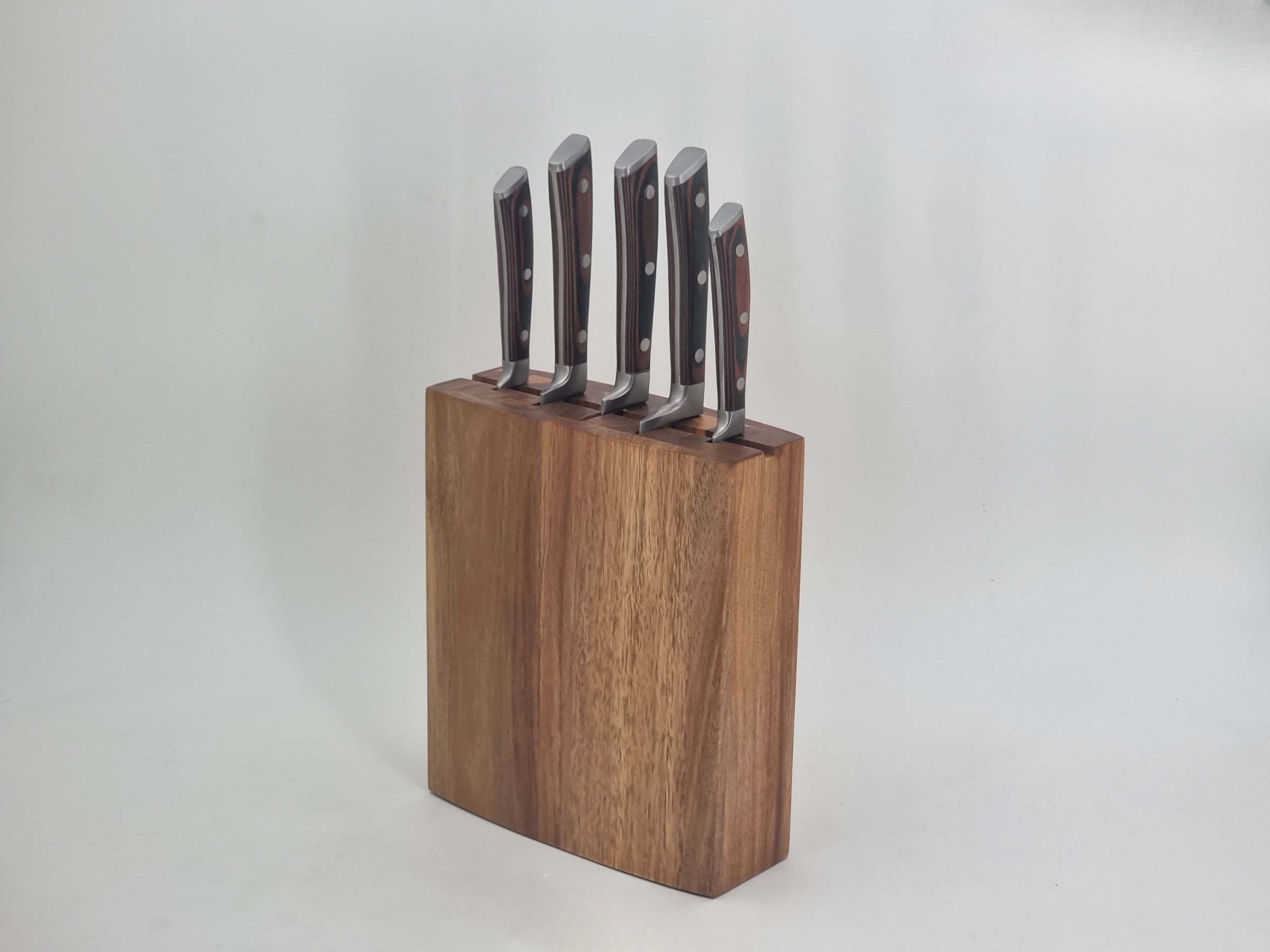 Alpenburg 6Pcs Wood Brown Knife Set With Wooden Holder