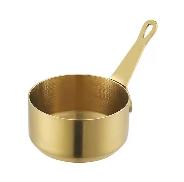 60/80/125ml Sauce Pan Pot Golden Stainless Steel Nonstick Milk Pot With Handle Mini Saucepan For Making Coffee Butter Kitchen Gadgets