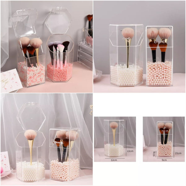 Acrylic Pearl Cosmetic Brush Holder