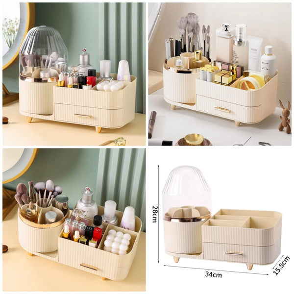 Rotating Brush with Cosmetic Organizer