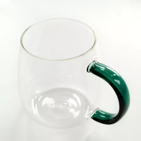 Heat Resistant Glass Round Tea Cup with Handle Water Coffee Mugs for Drink 400ml