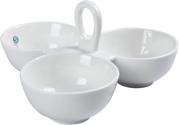 Symphony Symphony Alfresco 3 Division Bowl (Bowl Diameter 9.5cm) SY4300 White Set of 1