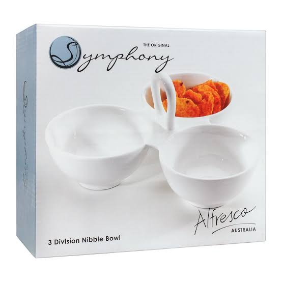 Symphony Symphony Alfresco 3 Division Bowl (Bowl Diameter 9.5cm) SY4300 White Set of 1